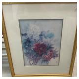 East Asian Signed Flower Wall Hanging