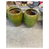 Pair of Green Large Pots