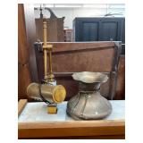 Brass Planter and Desk Light Lot