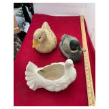 2 Resin Ducks and Planter