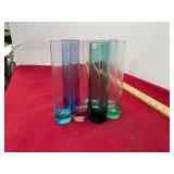 Set of 7 Colored Bud Vases