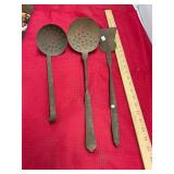3 Antique Iron Kitchen Utensils