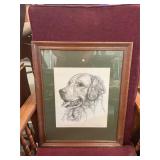 Signed Golden Retriever Print