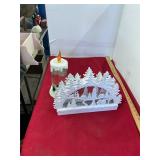 2 Lighted Christmas Water Display Pieces