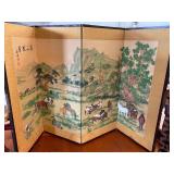 East Asian Painted Horse Screen