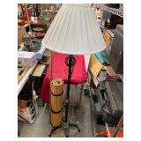 Floor Lamp and Bamboo Mat