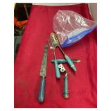 Blue Handle Antique Kitchen Tools