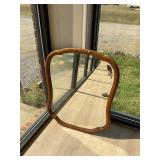 Antique Beveled Oak Mirror