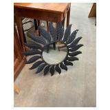 Metal Art Leaf Mirror