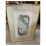 Carp in Waterfall Signed Print