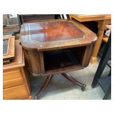 Leather Top Library Table