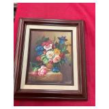 Oil on Canvas Flower Signed Painting