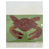 Local Signed Art Glass Crab Plate