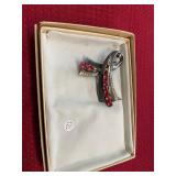 Sterling Vintage Rhinestone Brooch
