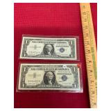 2 1957A $1 Silver Certificates