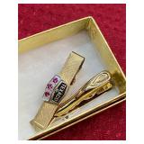 2 Gold Emblem Texaco Employee Tie Clips