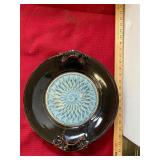 Pottery Handled Platter Signed