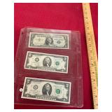 2 $2 Notes and 1957A $1 Silver Certificates