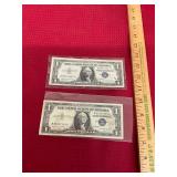 2 1957A $1 Silver Certificates