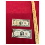 2 1963 and 1953C $2 Notes