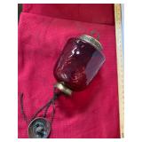 Antique Ruby Shade Lamp