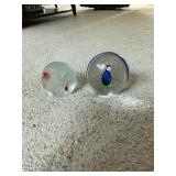 2 Art Glass Paper Weights