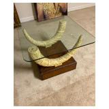 Faux Horn Glass Top Table