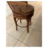 Pair of Bar Stools Brass Foot Rest