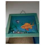 Joan Signed Fish on Glass Nautical Wall Hanging