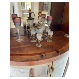 Art Glass and Fused Metal Signed Decanter Set