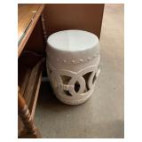 White Garden Stool