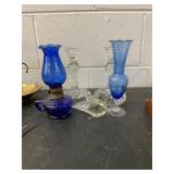 Cobalt Blue and Candle Holders Lot