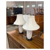 Pair of White East Asian Lamps
