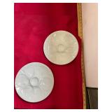 2 White Oyster Plates