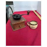 Antique Coffee Grinder and Shaving Cup