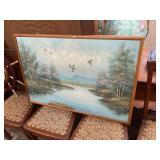 Oil on Canvas J Bell Waterfowl Painting