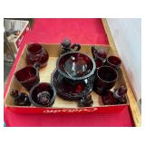 Ruby Red Glass Lot