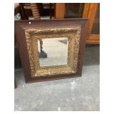 Antique Oak and Gold Framed Mirror