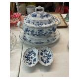 Blue Onion Tureen and Serving Dish