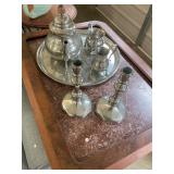 Williamsburg Pewter Tea Set and Candles