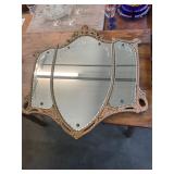 Antique Gold Framed Three-Piece Mirror