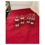 2 Pair of Weighted Sterling Salt and Pepper Shaker