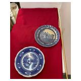 Two Blue and White Plates