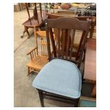 Antique Cane Bottom Chair and Childs Rocking Chair