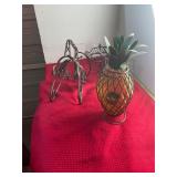 Wine Bottle Holder, Plant Stand, and Pineapple