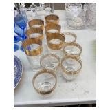Retro Vintage Gold Leaf Drinking Glasses