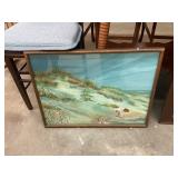 Dated and Signed Beach Scene Painting