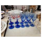 Blue Stemware Lot