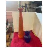 Cobalt Glass Vase and Candle Stand