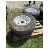 (4) 5 Lug 205x15" Trailer Tires and Wheels